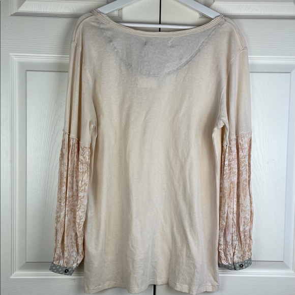 Free People Jade Long Sleeve Contrast Print Top S - Picture 9 of 9